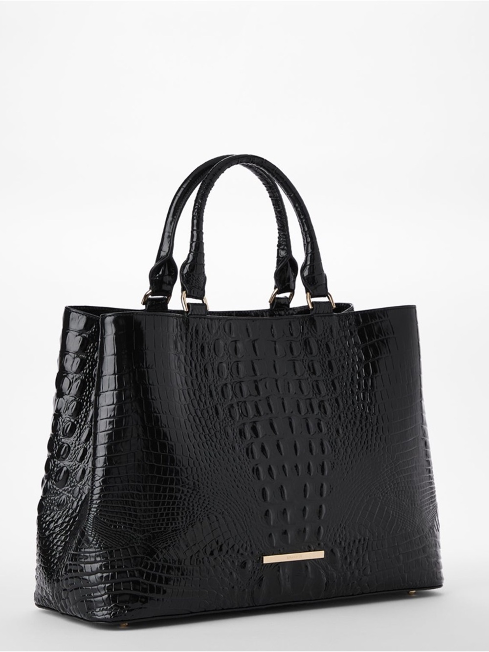 LIKE NEW Brahmin Denise Extra-Large Croc Embossed Leather Carryall Satchel - Picture 2 of 16